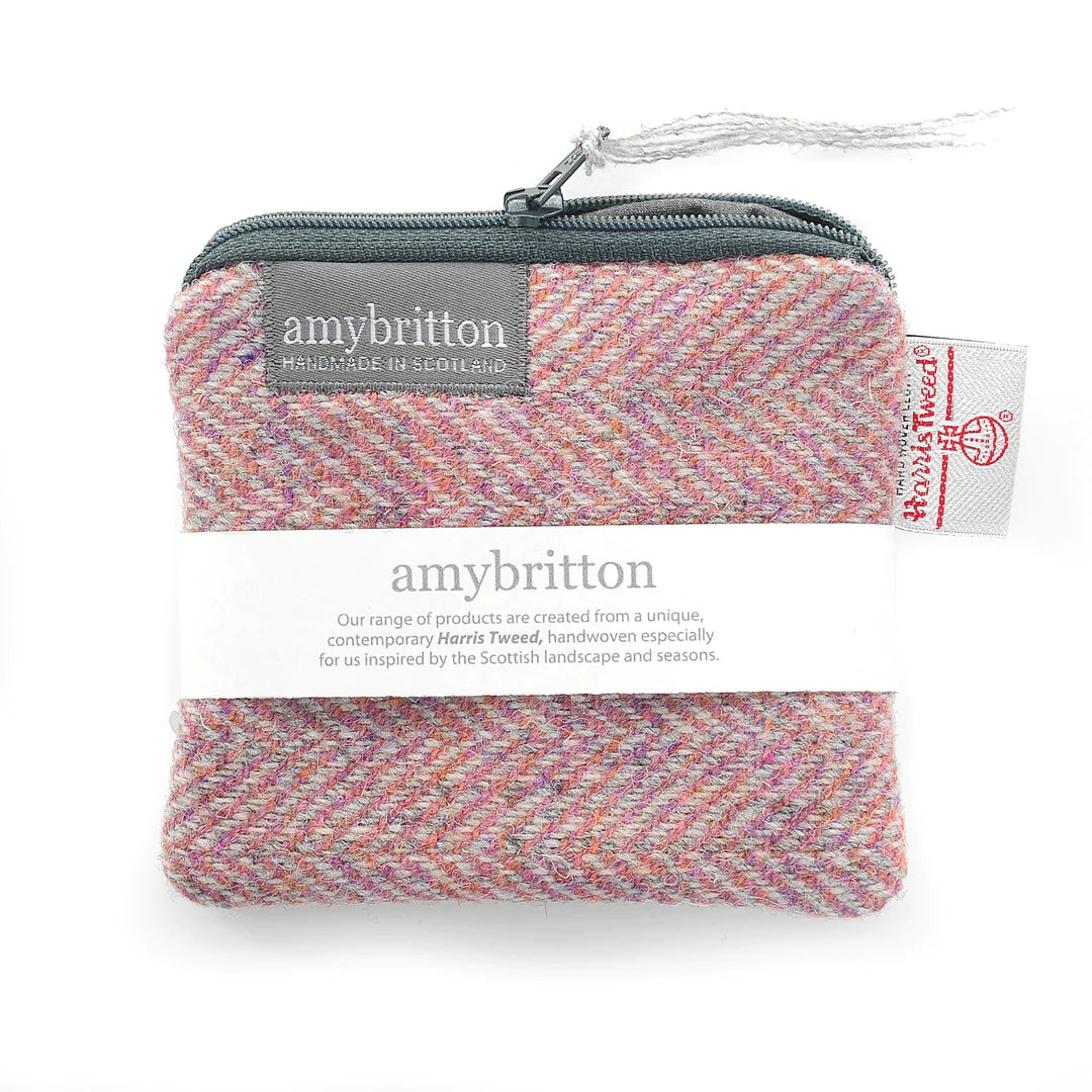 Harris Tweed Landscape Coin Purse, Pink