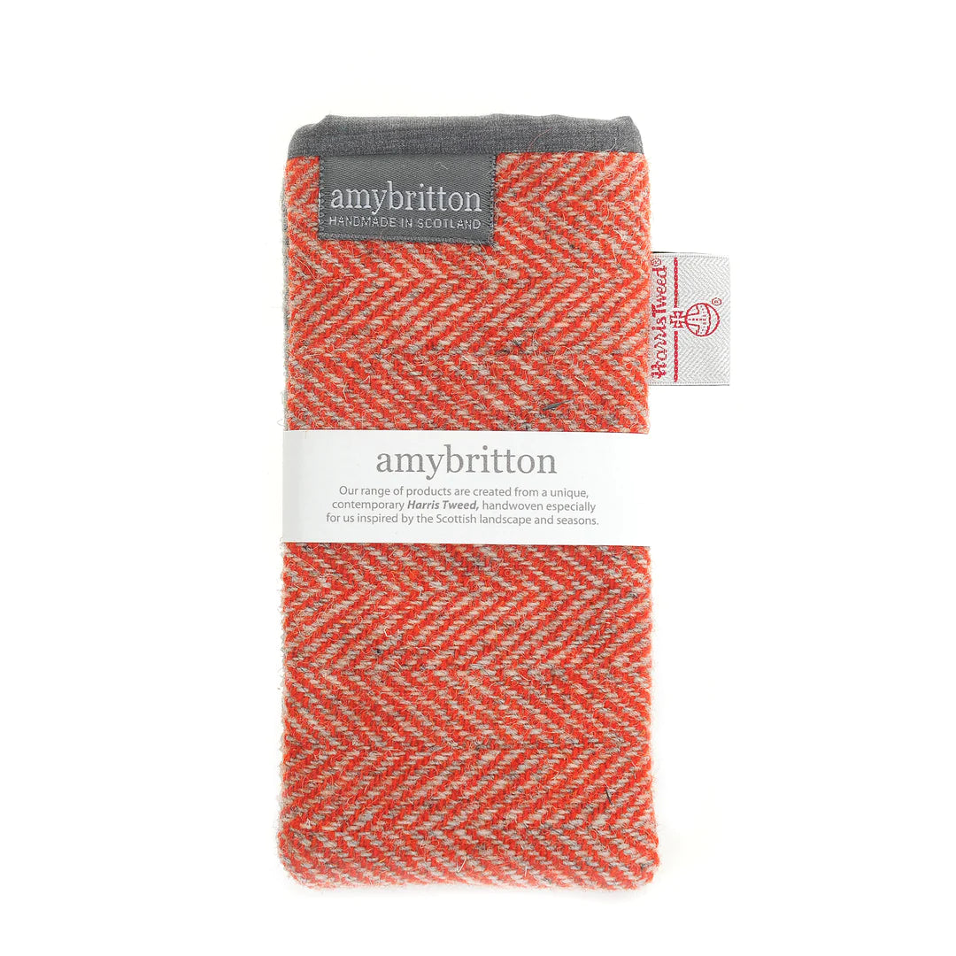 Harris Tweed Landscape Orange Glasses Case