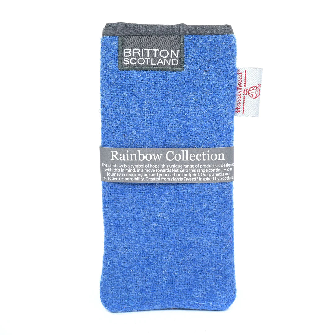 Harris Tweed Light Blue Glasses Case