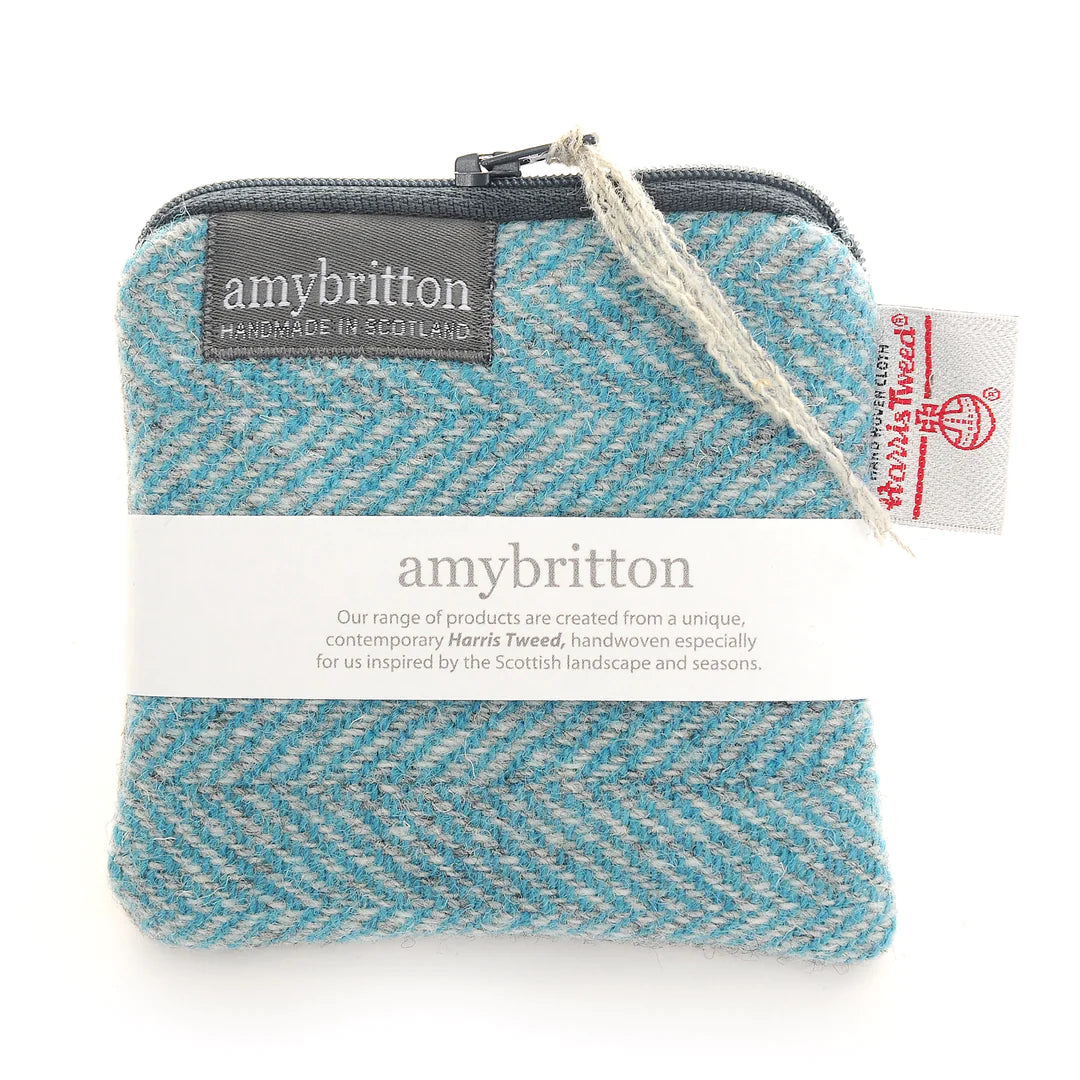 Harris Tweed Landscape Coin Purse, Teal
