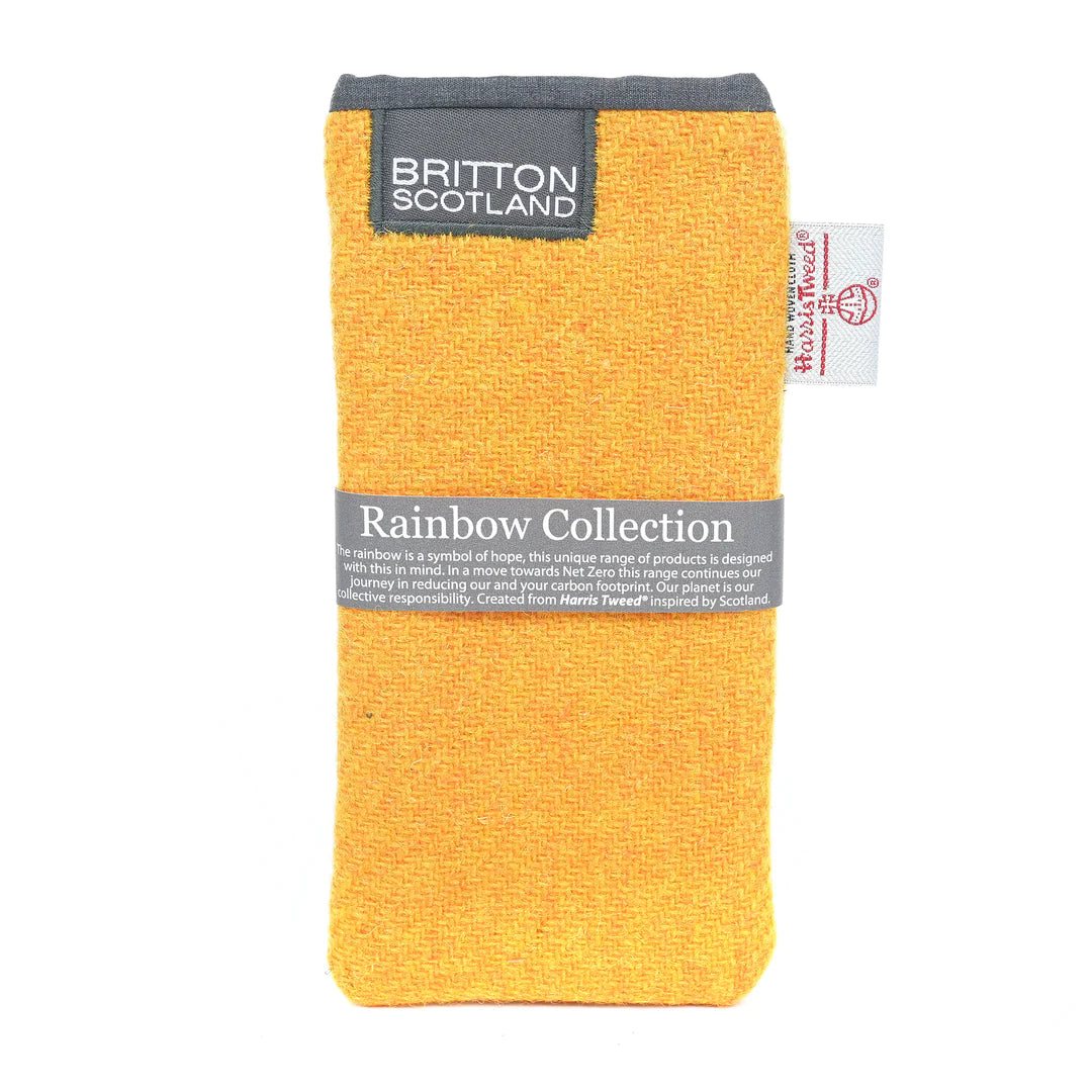 Harris Tweed Yellow Glasses Case