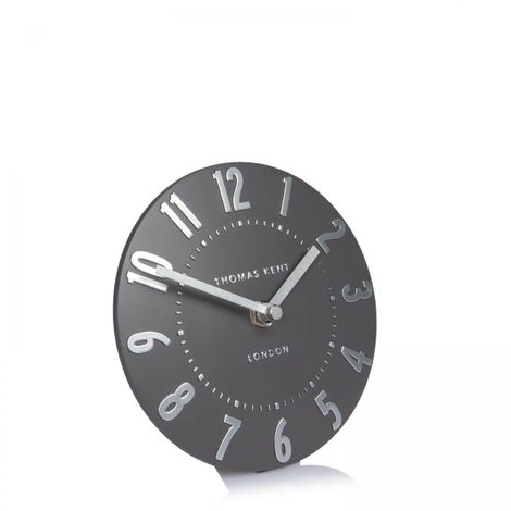 Thomas Kent 6” Mulberry Mantel Clock, Graphite Silver