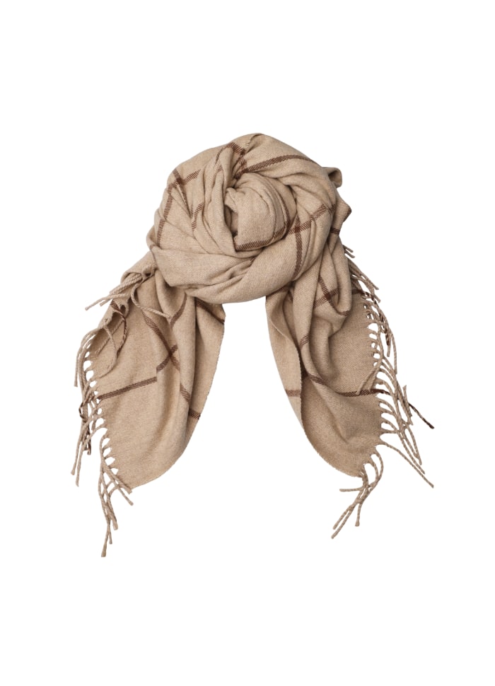Varna Long Woven Scarf, Crème