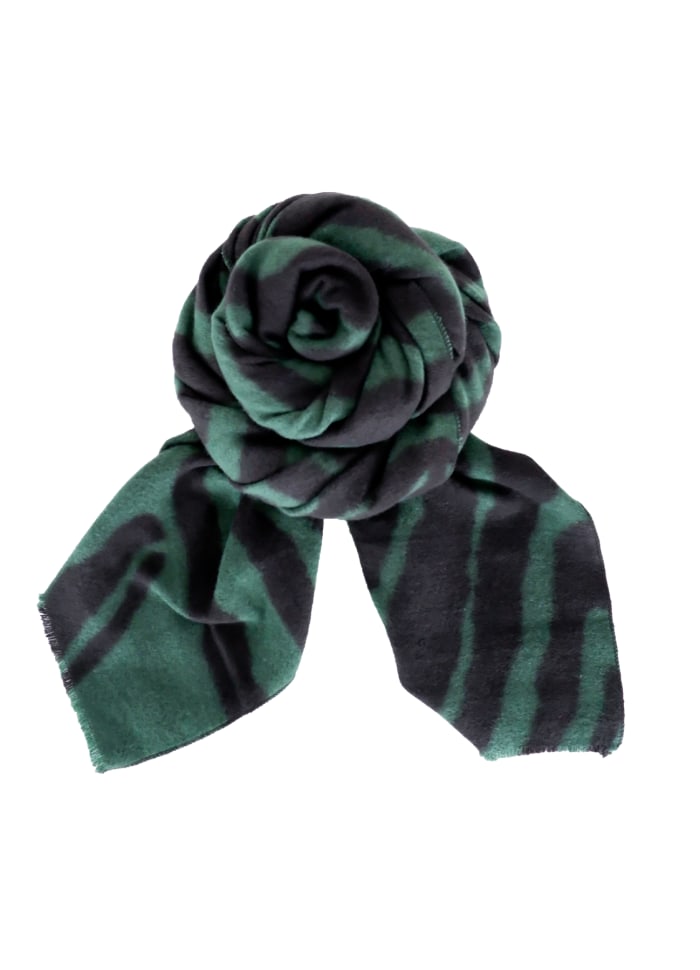 Zebra Soft Winter Scarf, Green