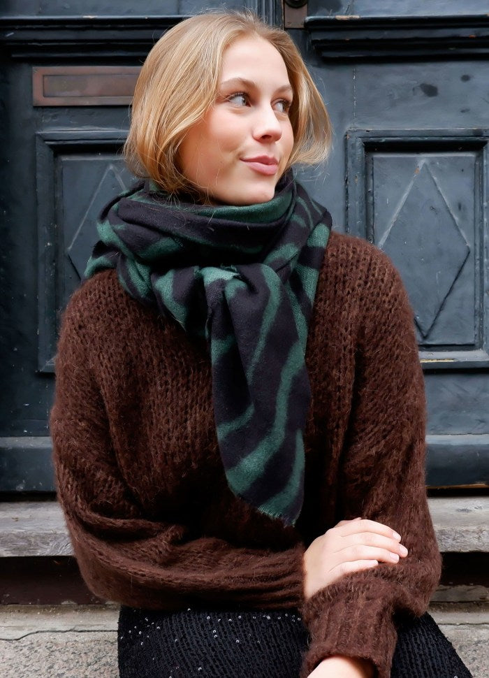 Zebra Soft Winter Scarf, Green