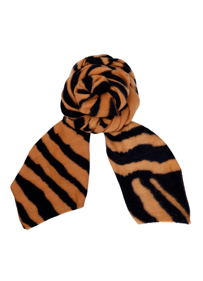 Zebra Soft Winter Scarf, Camel