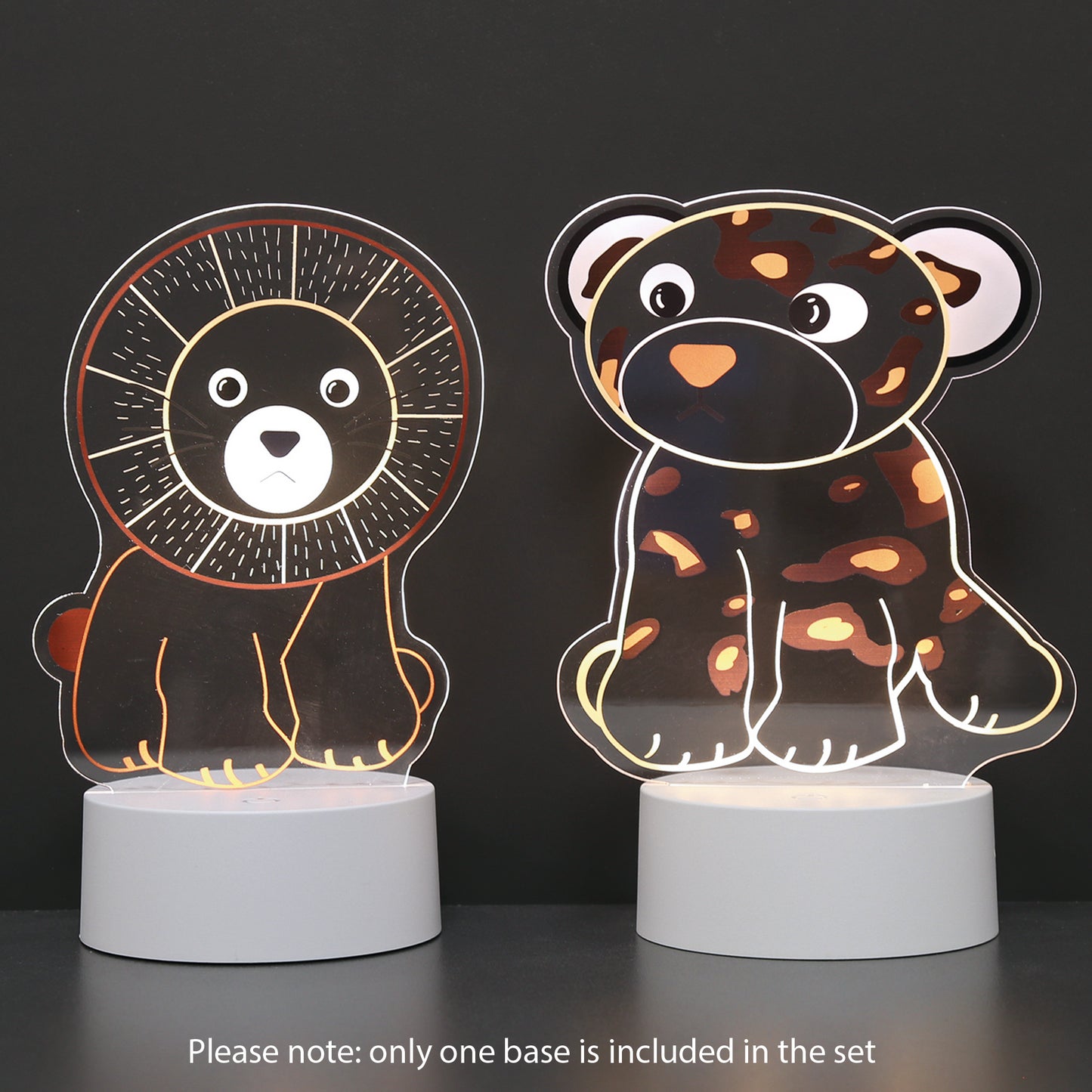 2 in 1 Lion & Leopard Lamp