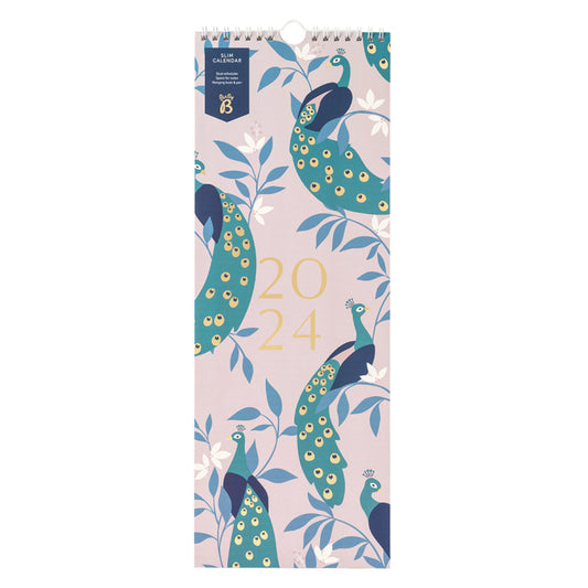 Slim Calendar 2024 - Peacock.
