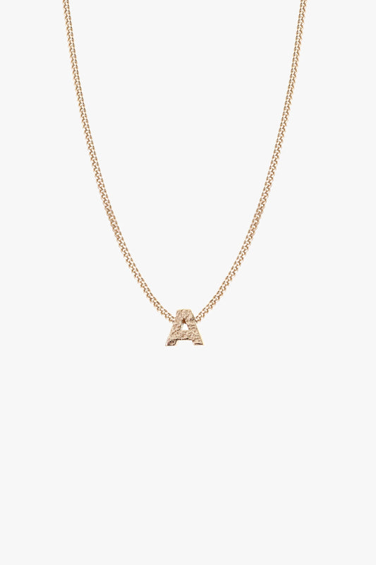 Alphabet Necklace Gold, A
