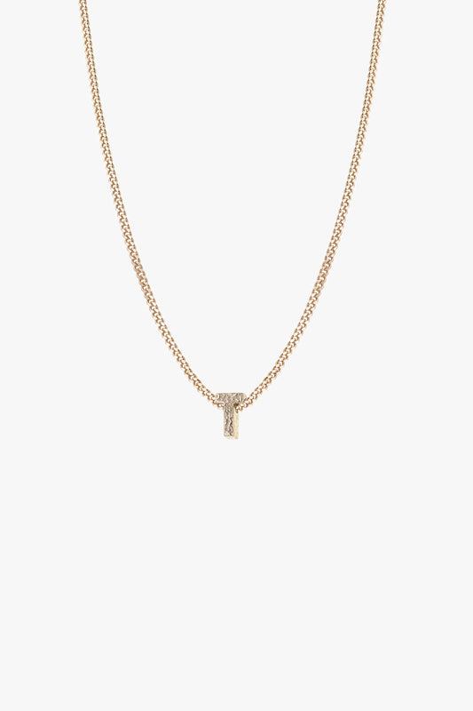 Alphabet Necklace Gold, T