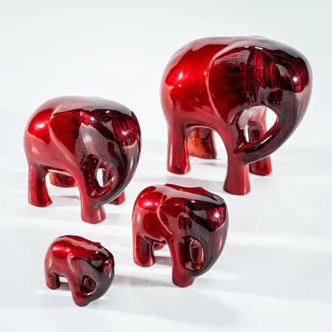 Elephant Brushed Red , Large 9 cm
