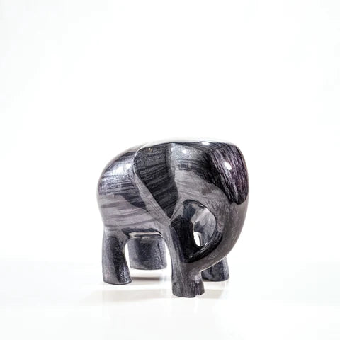 Elephant Brushed Black , Large 9 cm