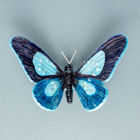 Butterfly Blue Pattern  Large 19 cm