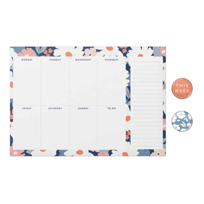 Busy B Weekly Planner Pad - Navy Daisy.