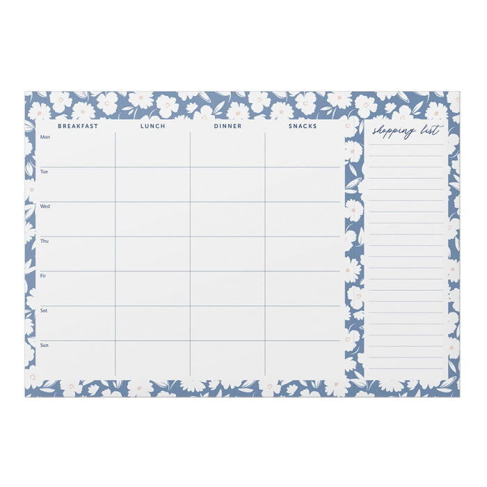 Busy B Meal Planner Pad - Blue Ditsy