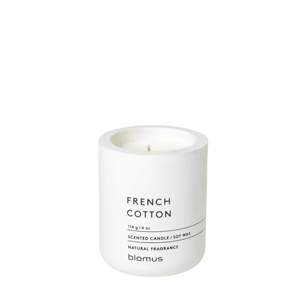 French Cotton Small Concrete Candle