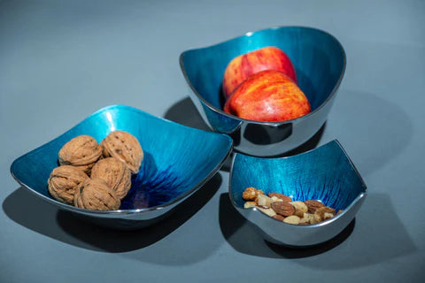 Brushed Oval Bowl Large 22 cm