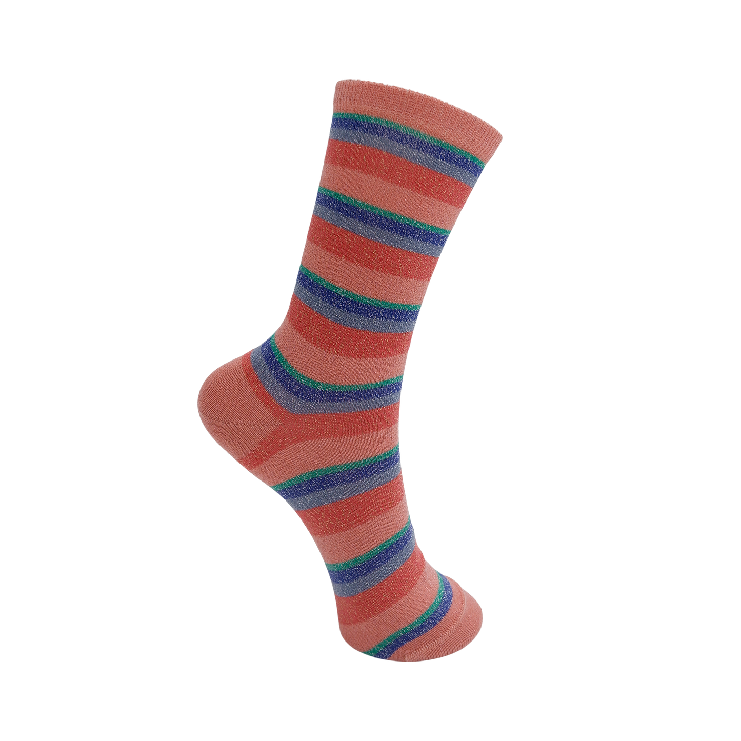 BRANDI striped sock, coral
