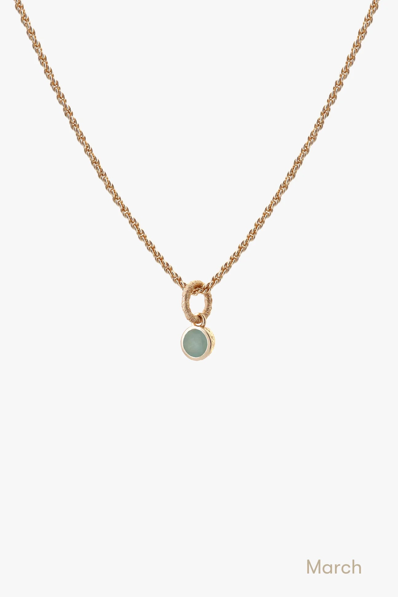 Aquamarine Birthstone Necklace Gold