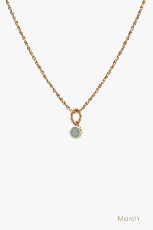 Aquamarine Birthstone Necklace Gold