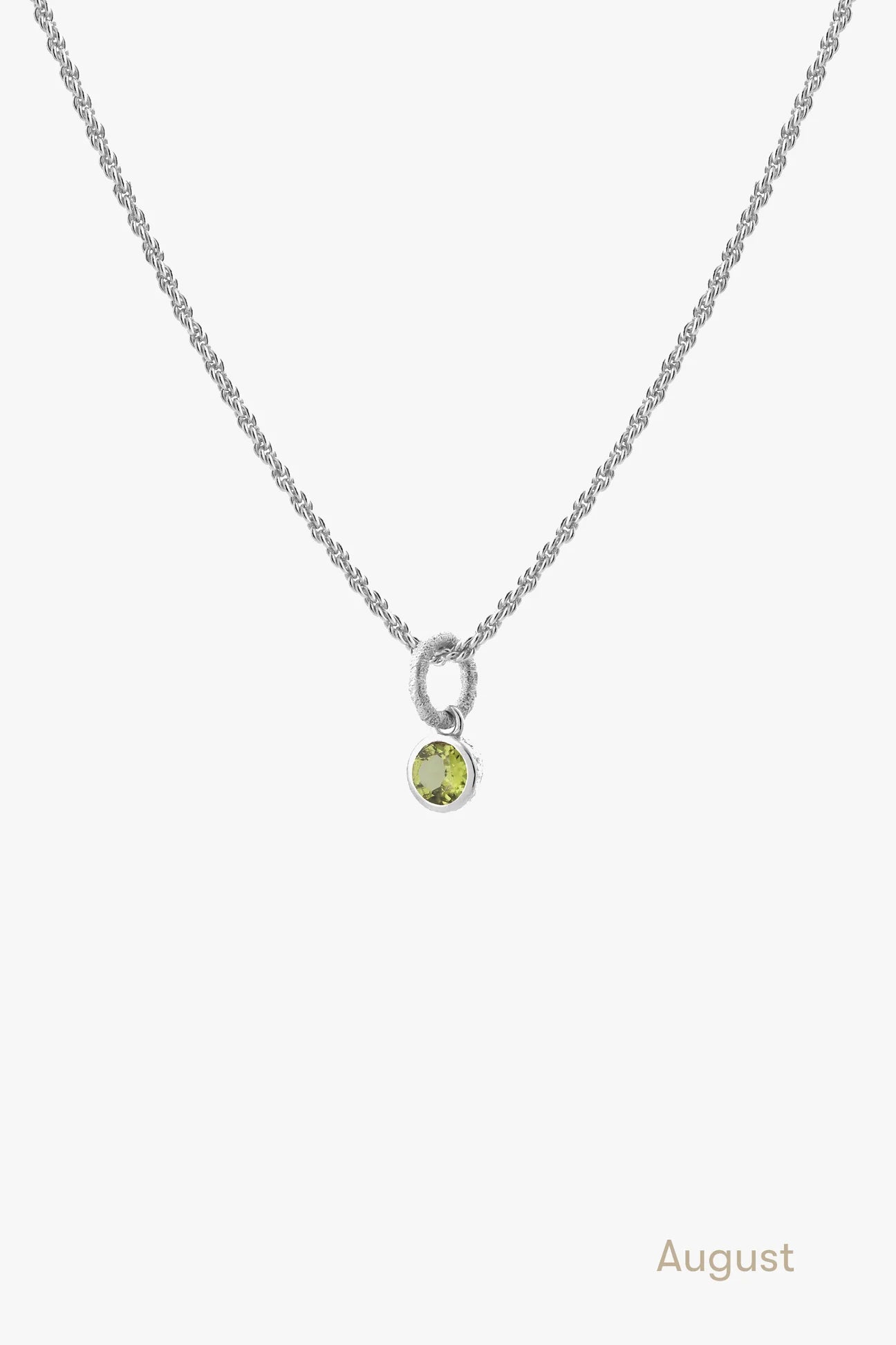Peridot Birthstone Necklace Silver