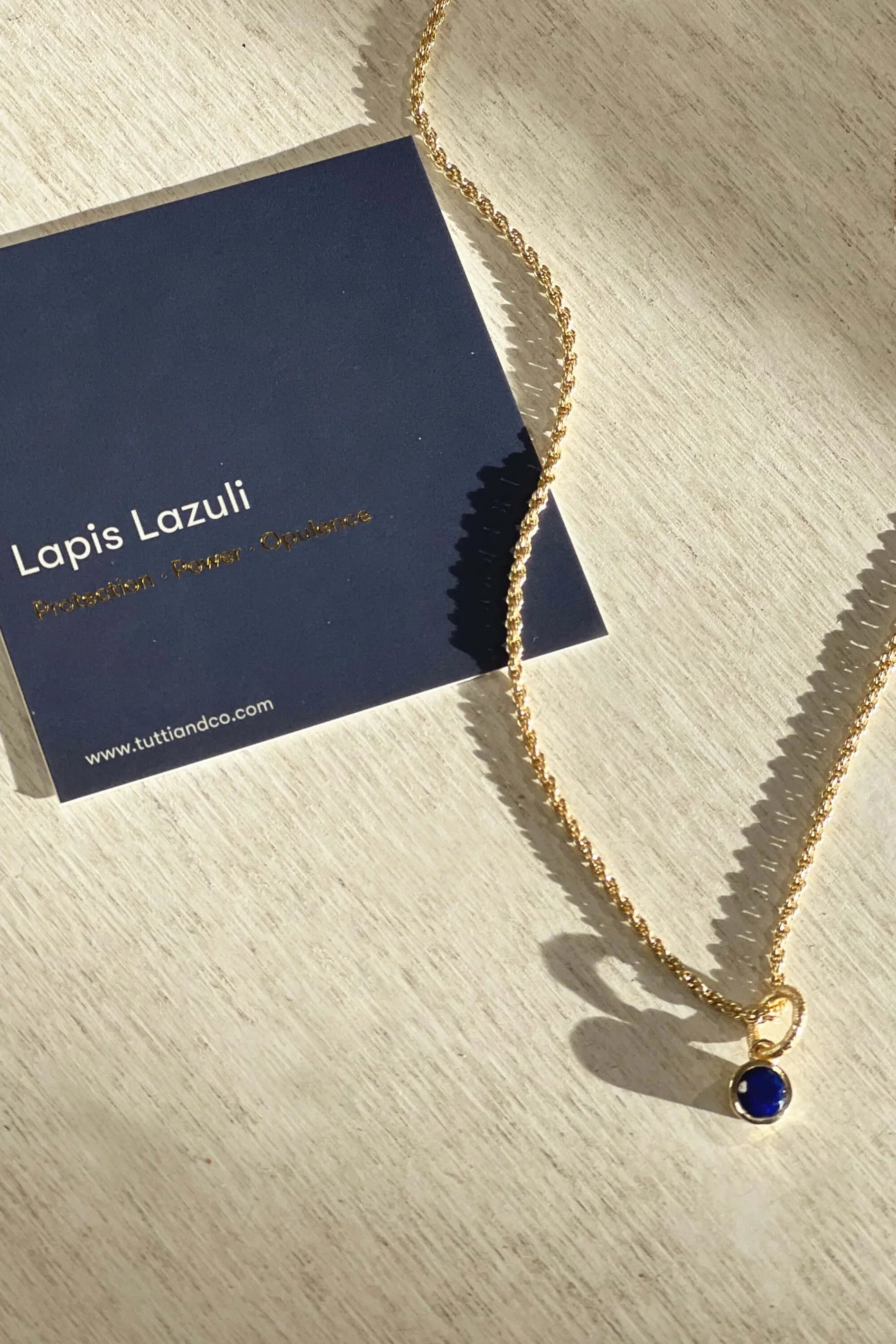 Lapis Birthstone Necklace Gold